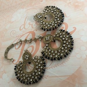 Pakistani Indian earrings with Tikka
